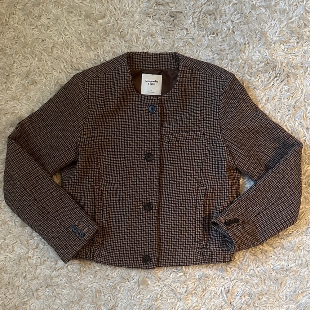 Abercrombie & Fitch Brown Houndstooth Jacket
